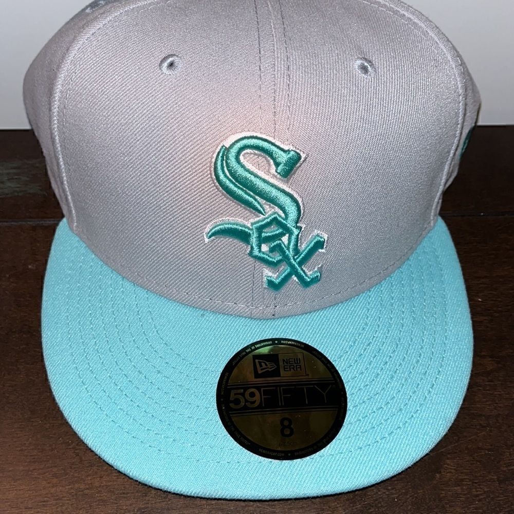 New Era rare Color Block gray coral Chicago White Sox retro baseball cap hat 8